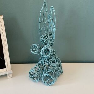 Woven Grapevine Light Blue Bunny Rabbit (Large) Spring Farmhouse Cozy Cottage